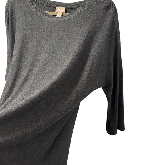 Chicos Womens Lightweight Gray Sweater Size M Rayon/Nylon/Cashmere Blend - Picture 6 of 12